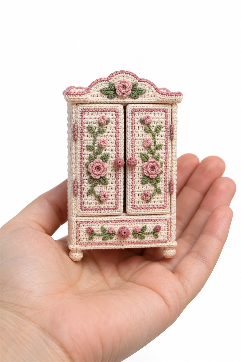 641 Armario De Boneca Floral - Easy Crochet