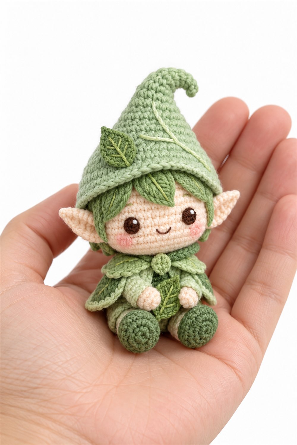 694 Amigurumi Fofo Duende Folha Menta - Handmade Pattern