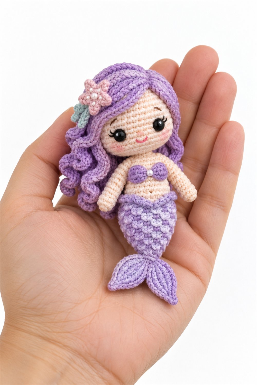 Crochet 695 Amigurumi Fofo Bebe Sereia Lilas - Pattern