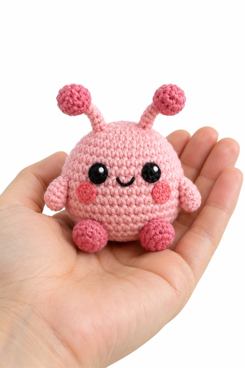 696 Amigurumi Fofo Monstrinho Rosa De Antenas - Easy Crochet