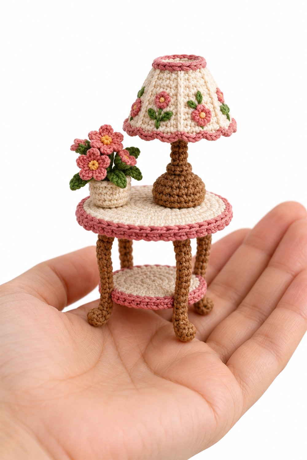 708 Mesa Com Abajur Floral - Amigurumi Pattern