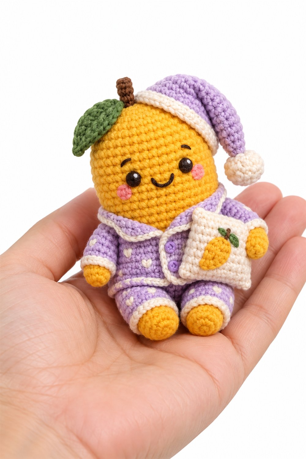 751 Smiling Mango In Lavender Pajamas - Amigurumi Pattern