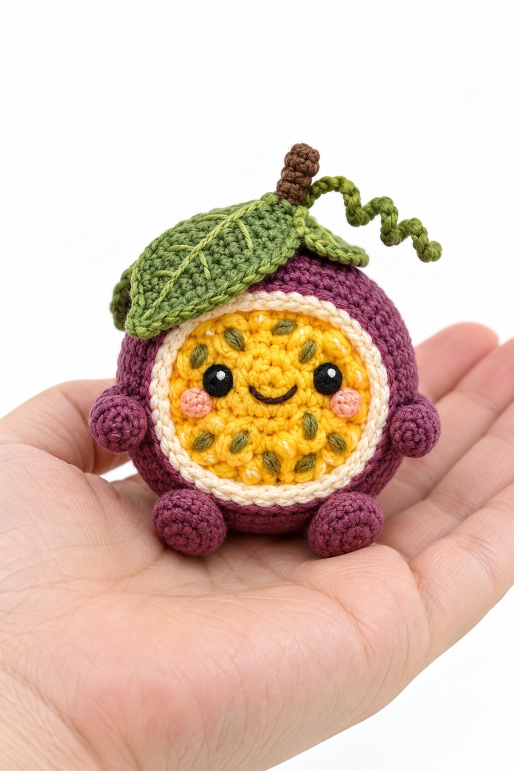755 Happy Passion Fruit With A Leaf Bonnet - Handmade Pattern
