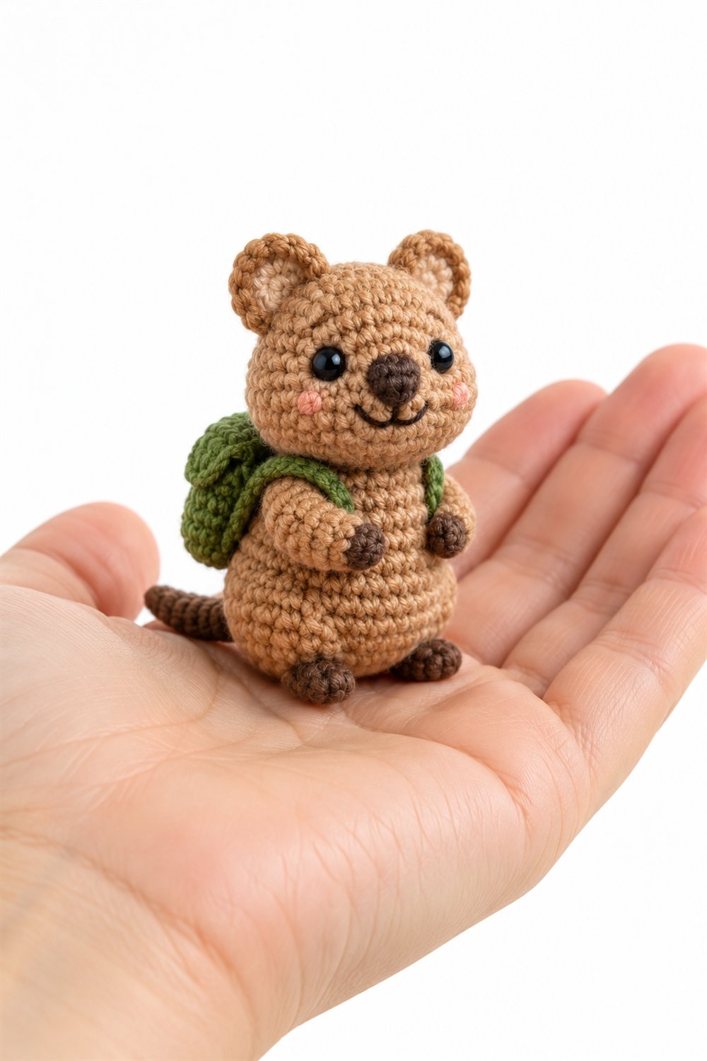 76 Quokka Com Mochila Verde - Amigurumi Pattern