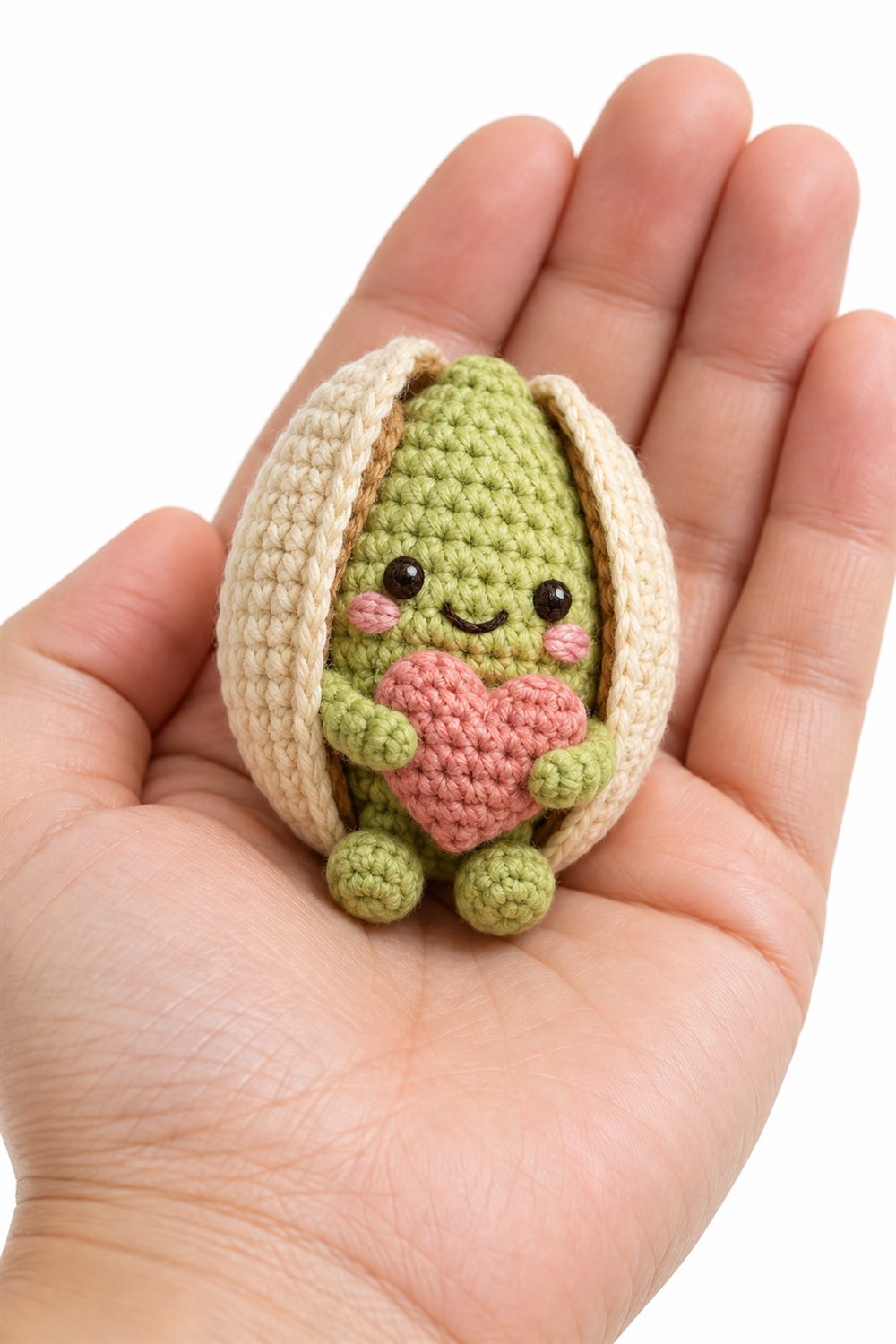 764 Pistachio Hugging A Crochet Heart - Handmade Pattern