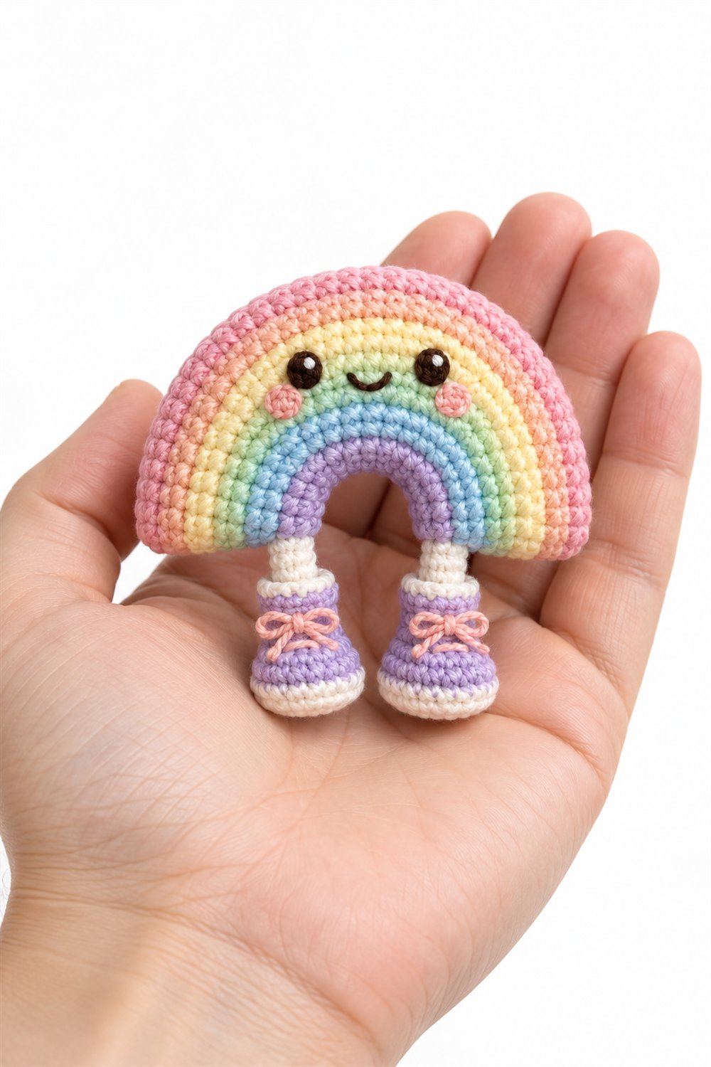 767 Pastel Rainbow Wearing Tiny Boots Crochet Guide