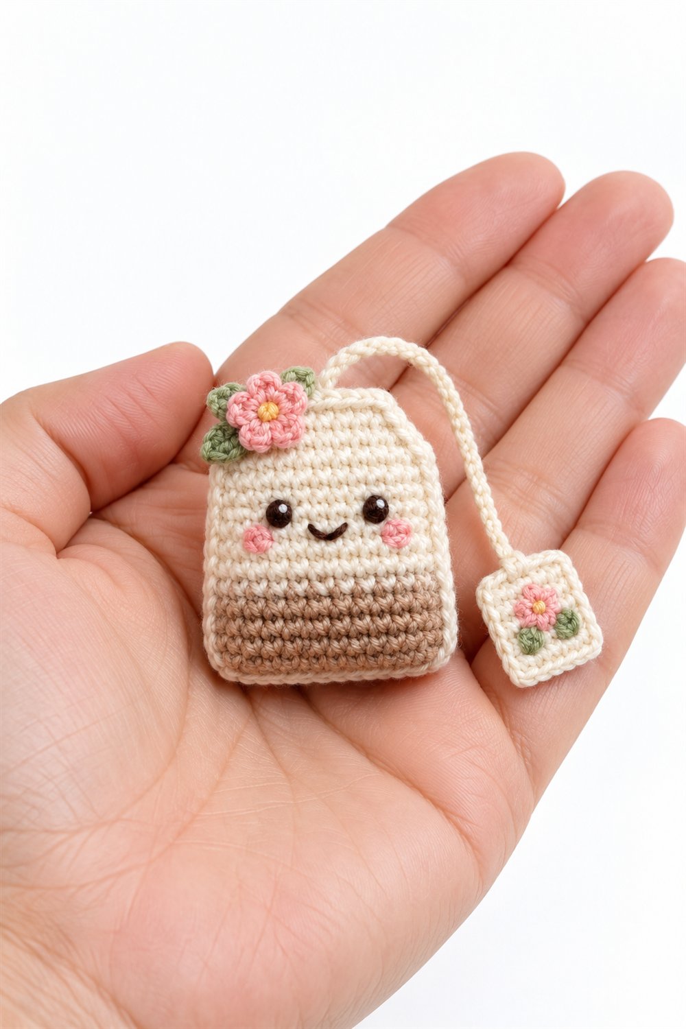 777 Smiling Teabag With A Tiny Floral Bow - PDF Pattern