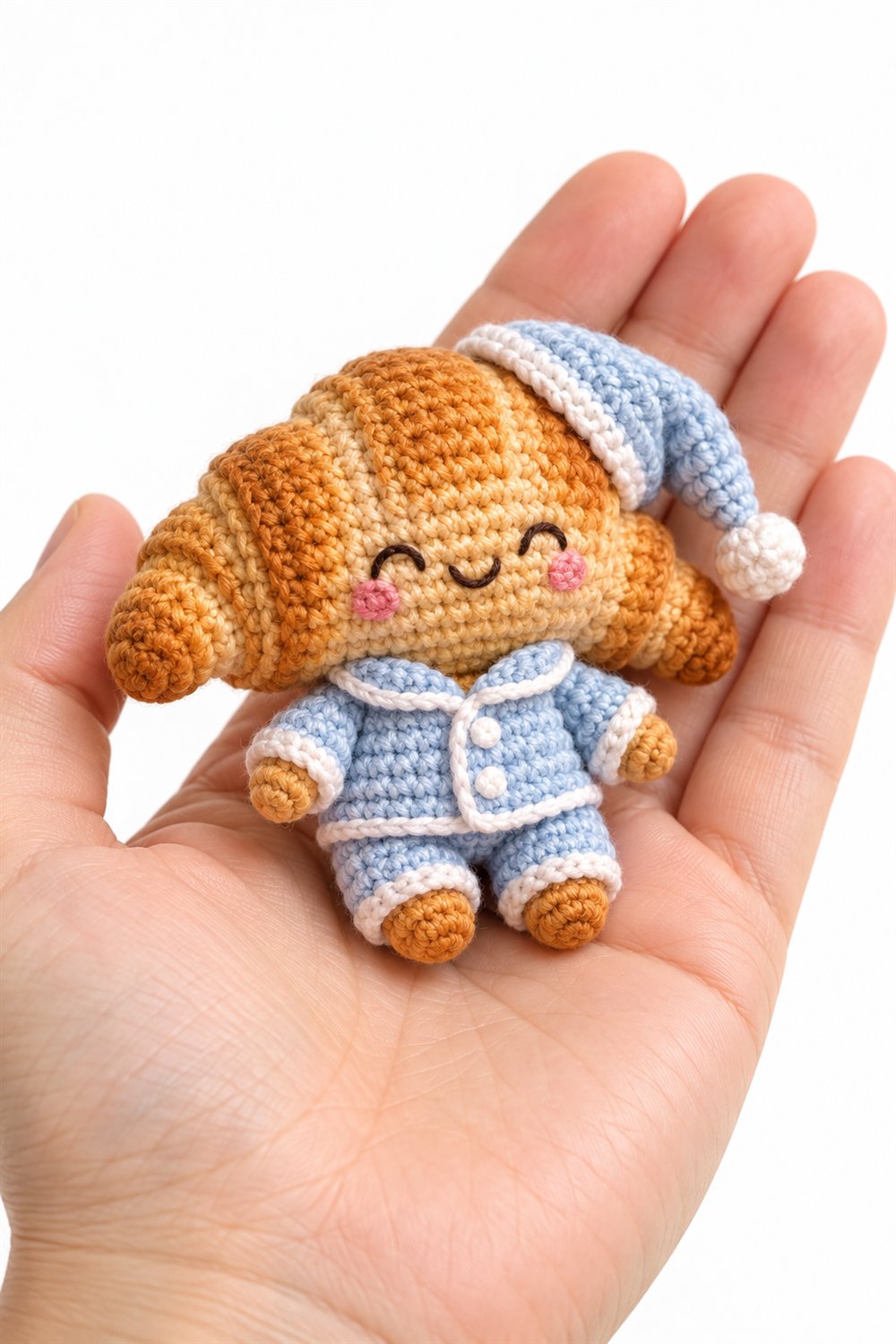 780 Tiny Happy Croissant In Pajamas - Step by Step