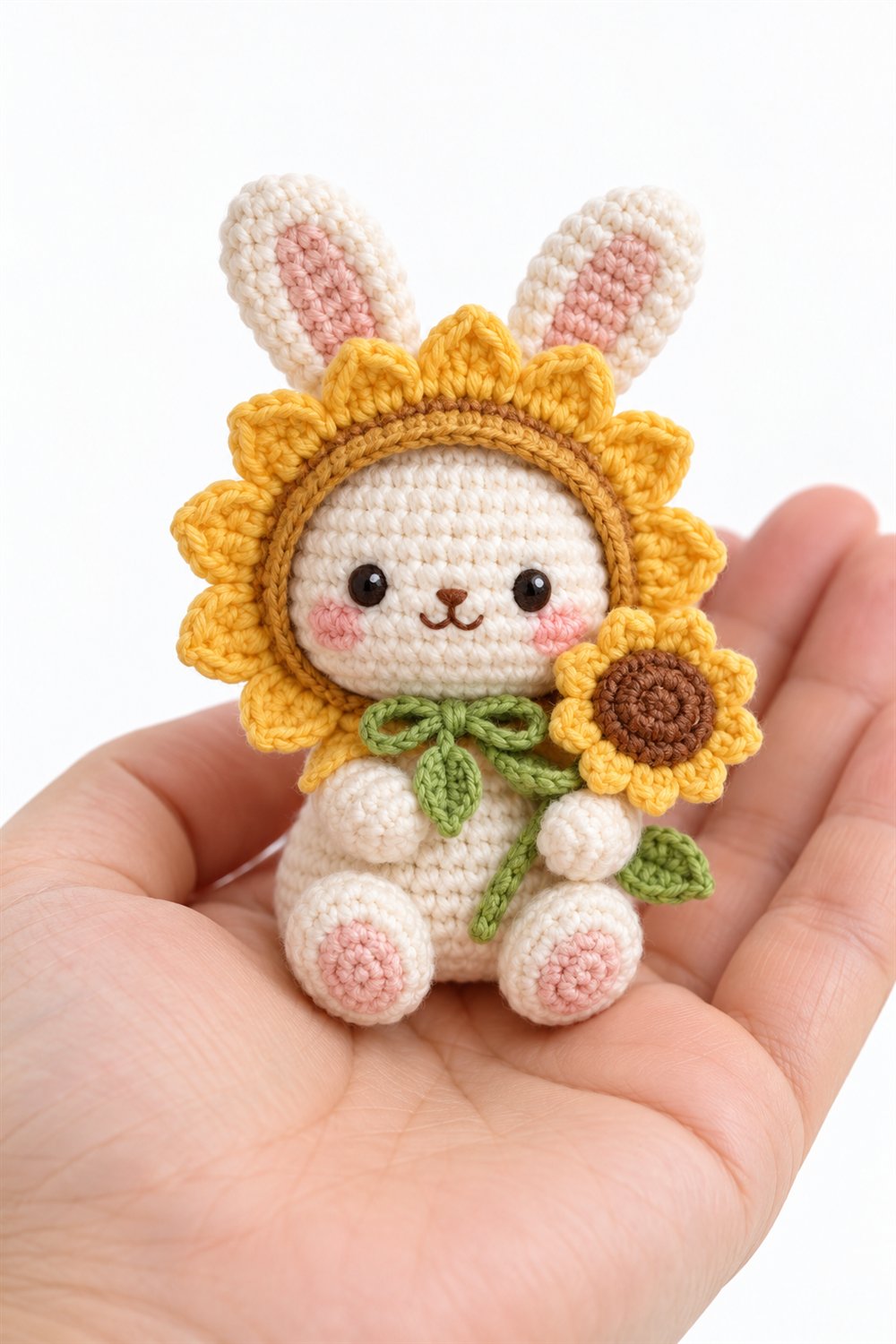 782 Bunny Wearing A Sunflower Hood - Handmade Pattern