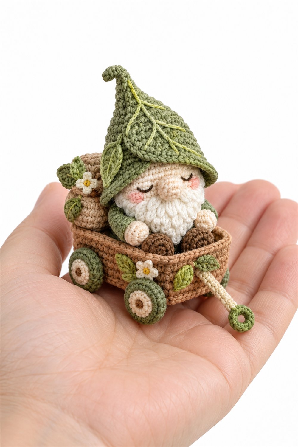 794 Sleepy Gnome With A Leaf Hat Crochet Guide