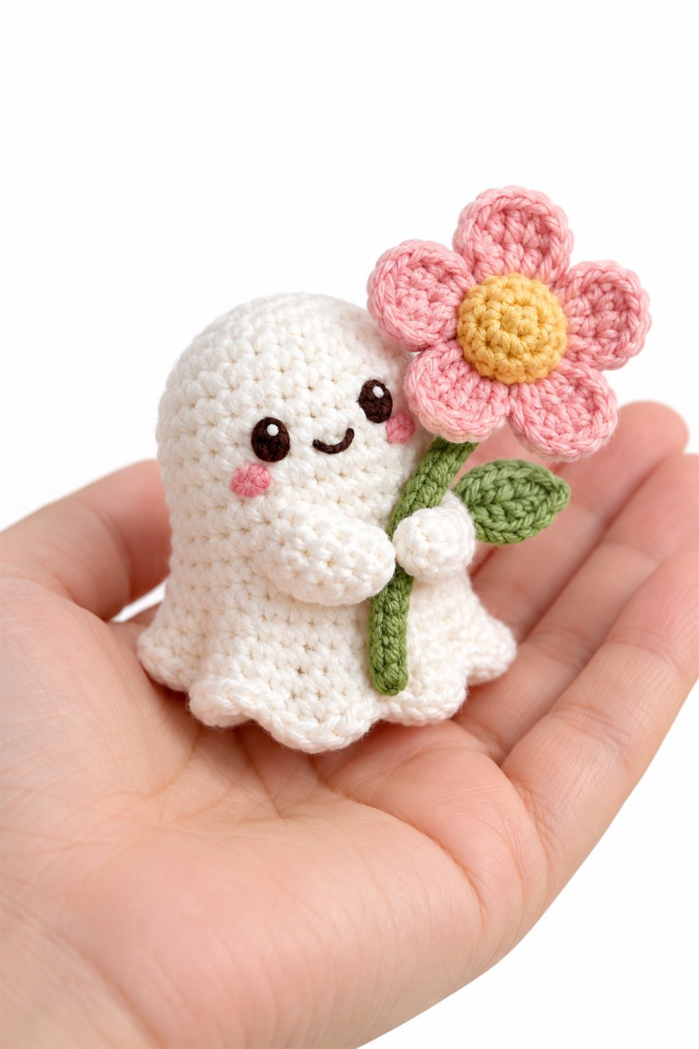 How to Crochet 798 Tiny Ghost Hugging A Flower