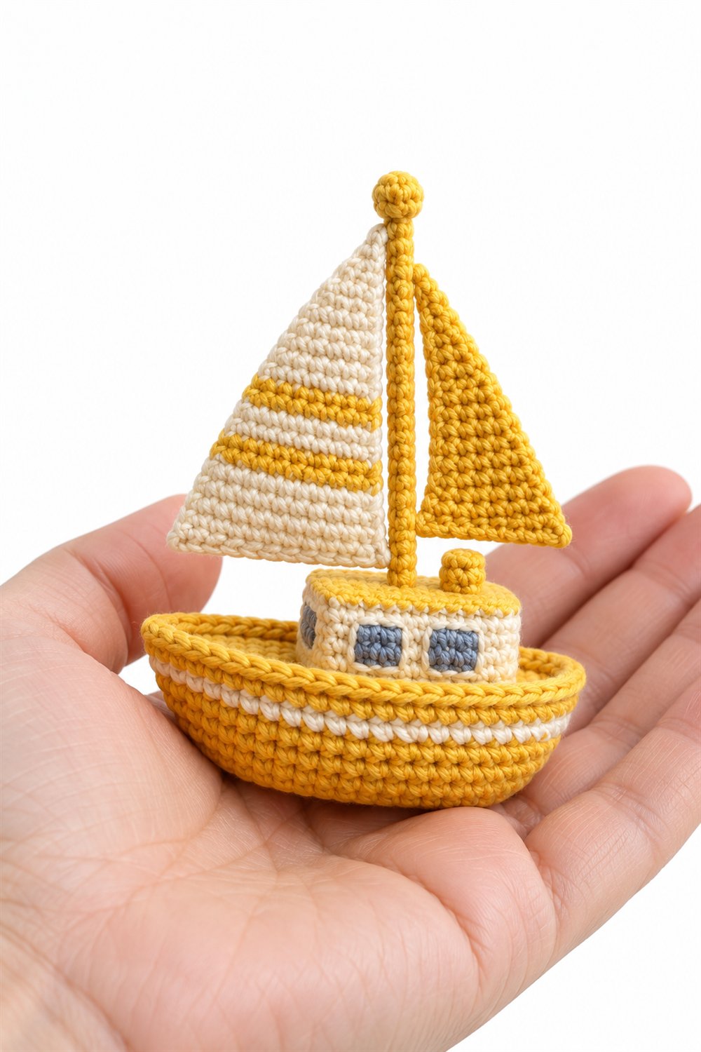 How to Crochet 816 Tiny Yellow Toy Sailboat