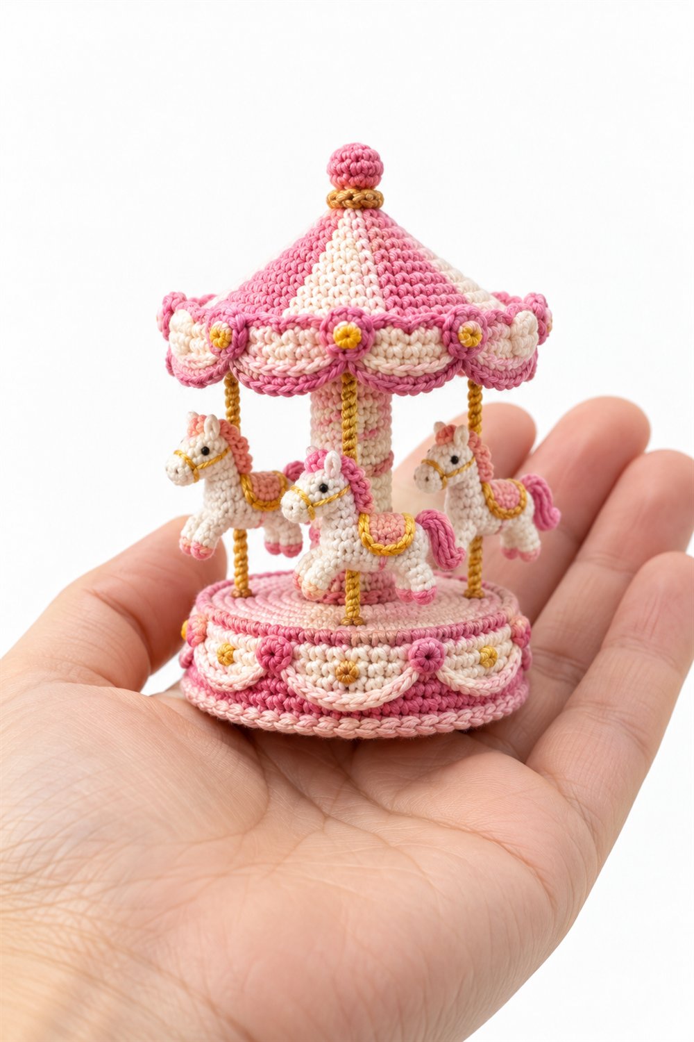 819 Tiny Pink Toy Carousel - Handmade Pattern