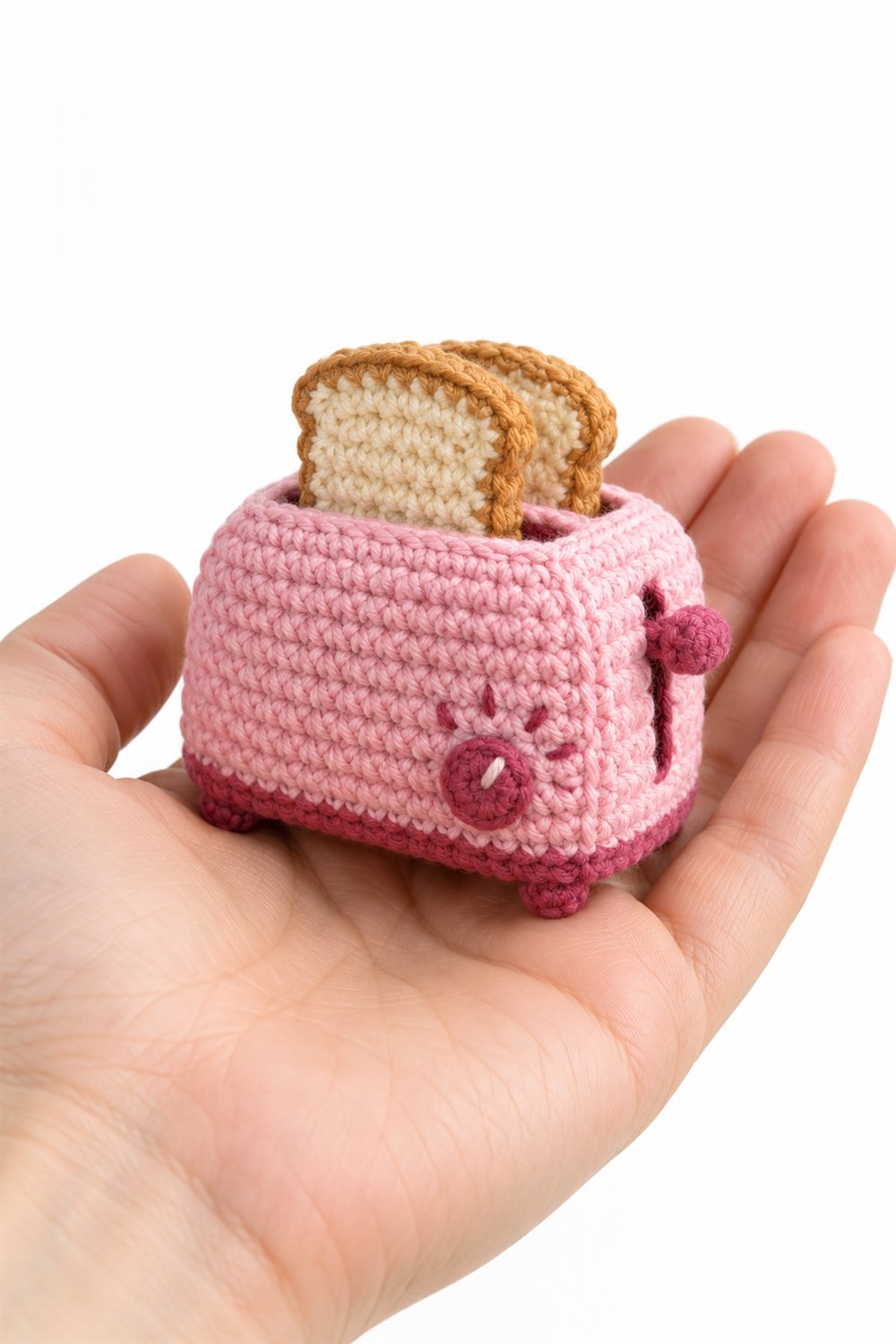 831 Pink Toaster With Tiny Toast - Crochet Pattern
