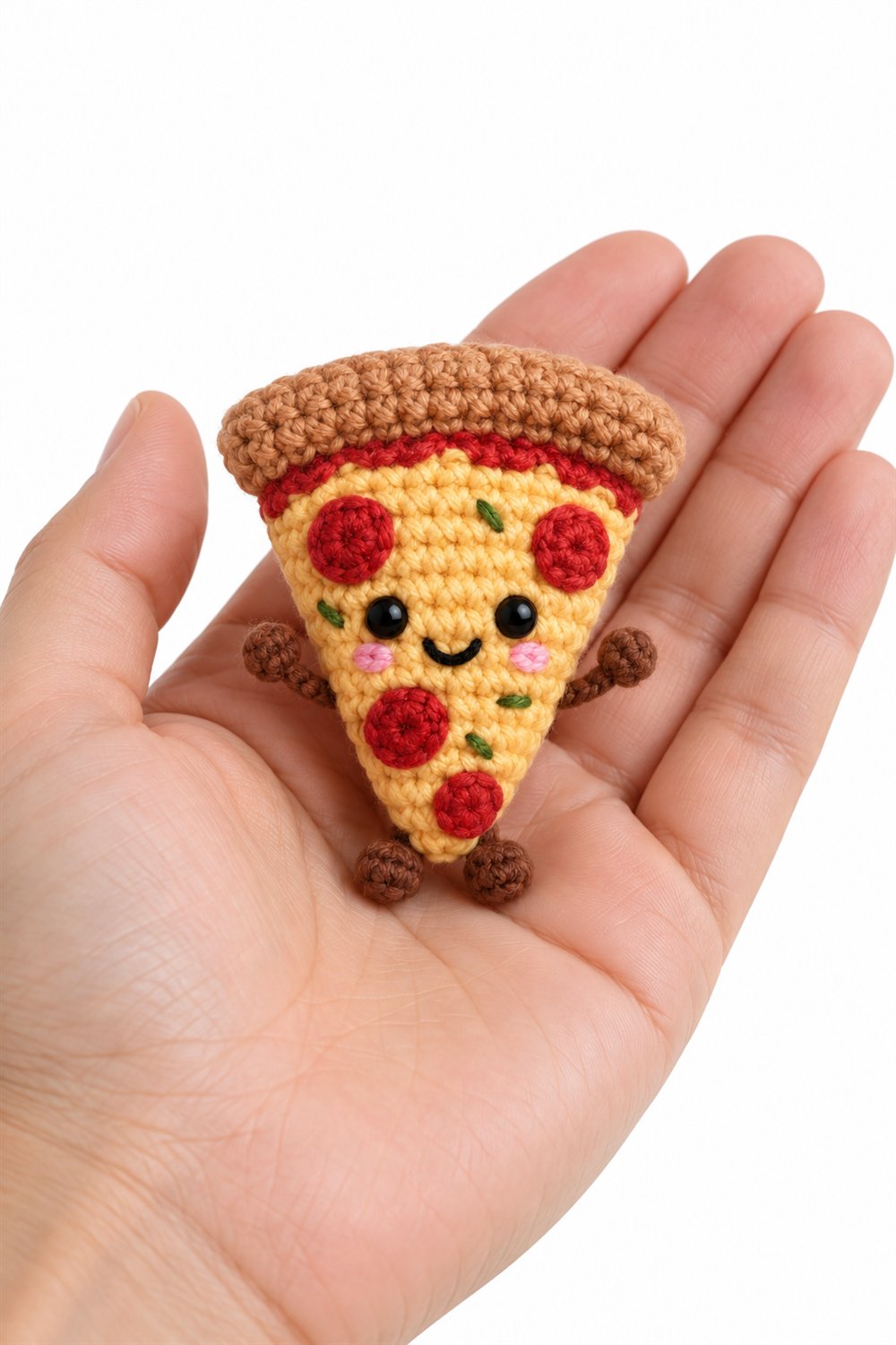 84 Fatia De Pizza Com Olhos E Bracos - Crochet Pattern