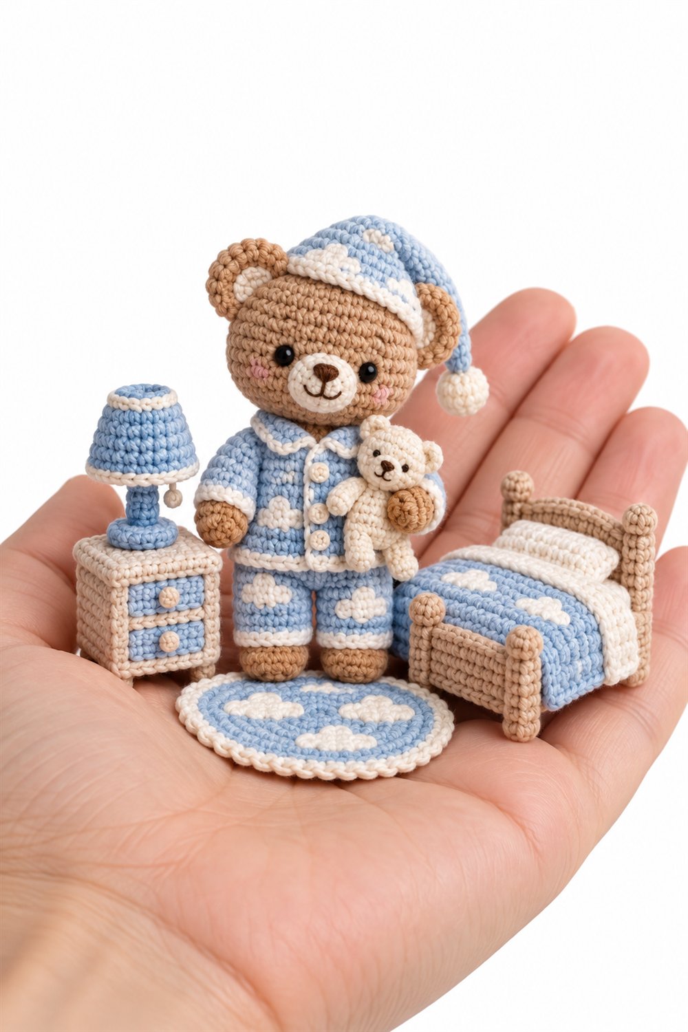 861 Ursinho Com Pijama De Nuvens - Step by Step