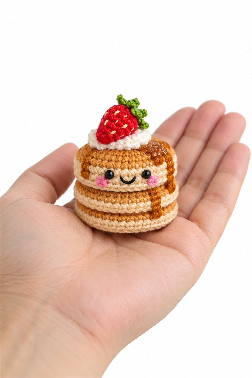DIY 88 Panqueca Empilhada Com Sorriso E Morango - Crochet Tutorial