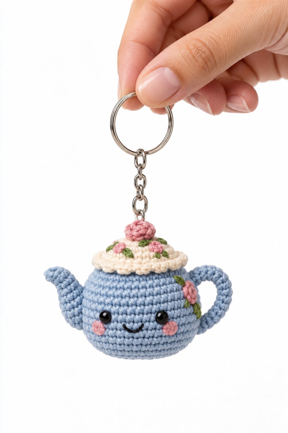 Crochet 89 Bule De Cha Com Rosto E Tampa Floral - Pattern
