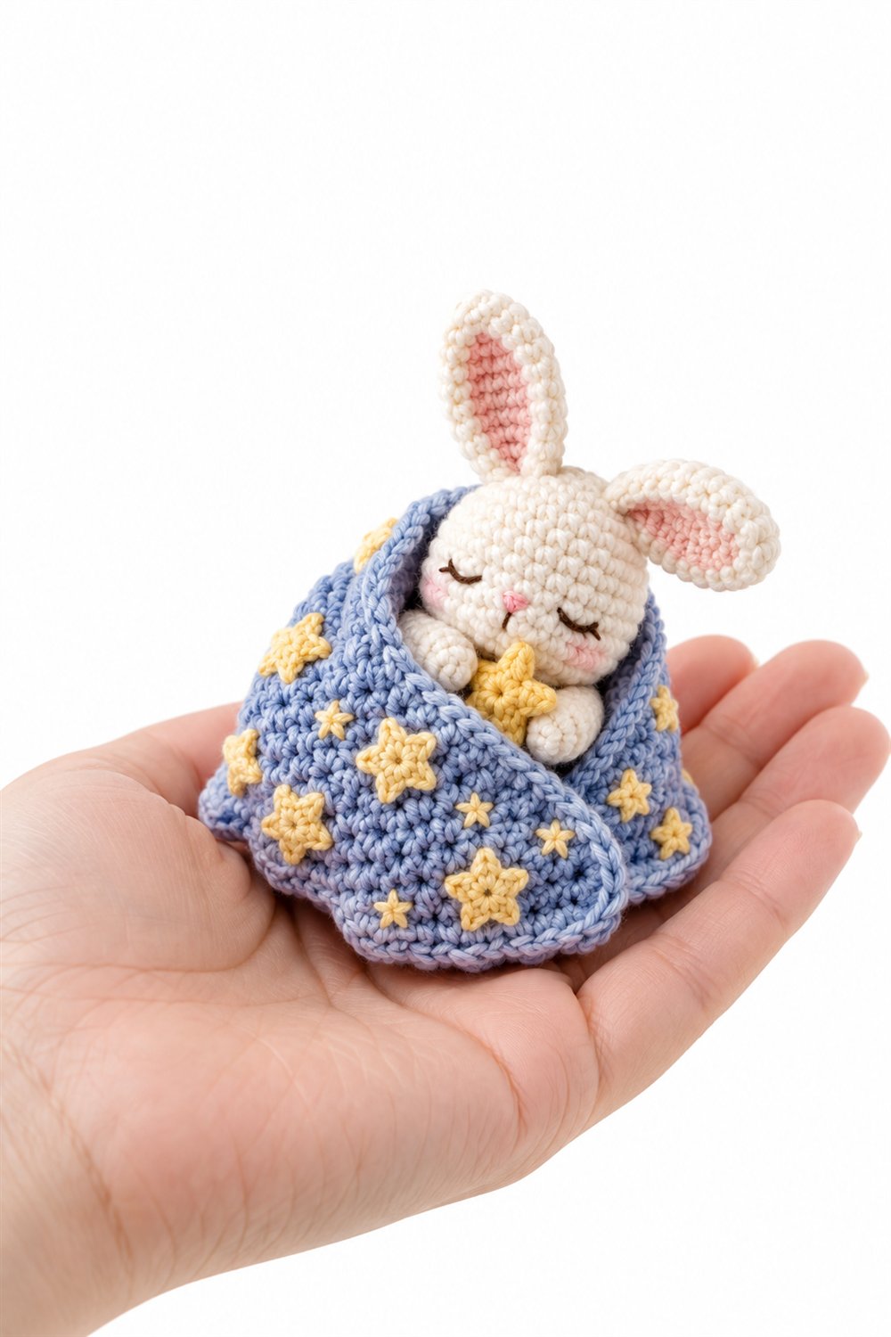892 Coelhinho Enrolado Em Manta De Estrelas - Easy Crochet