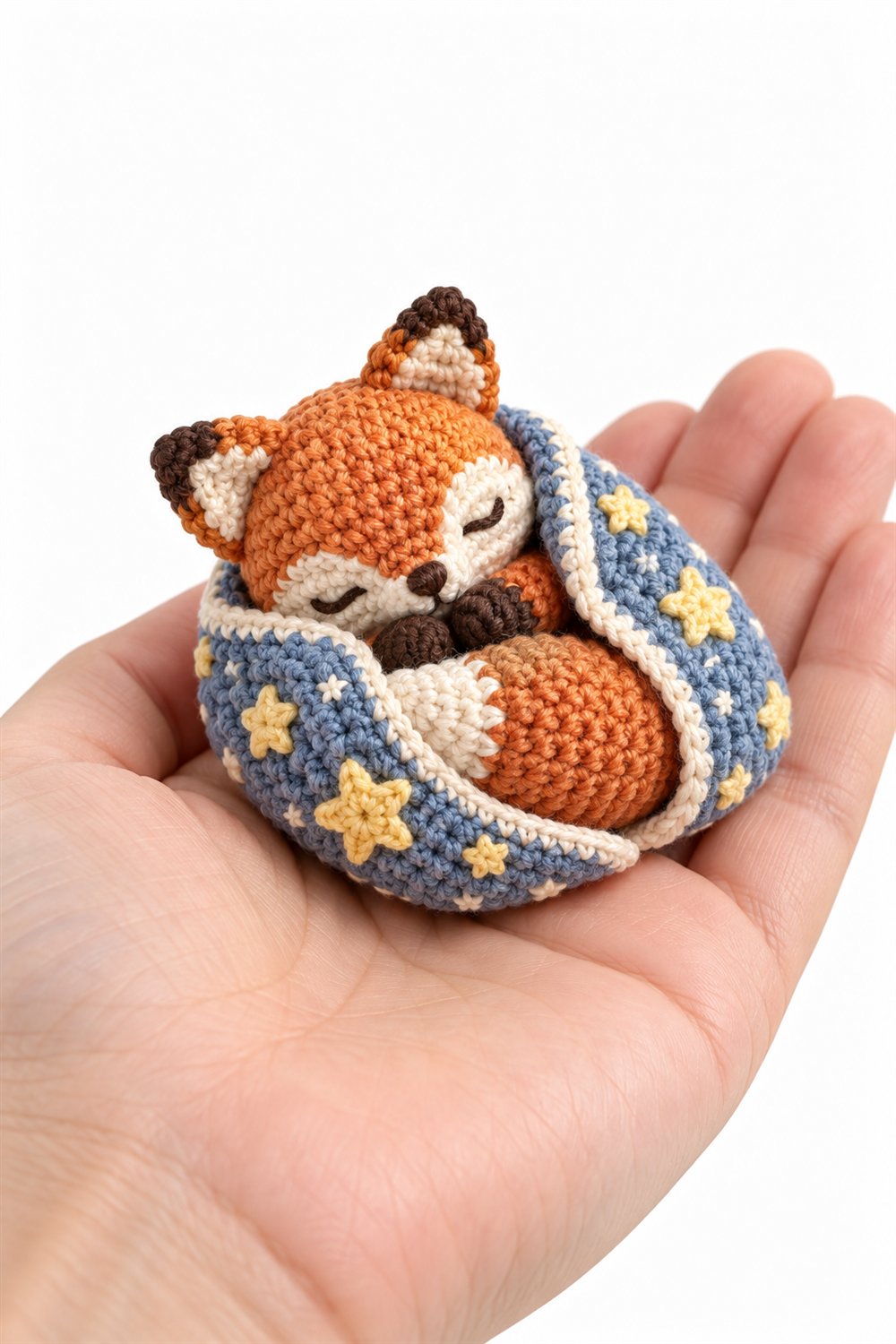 How to Crochet 896 Raposinha Enrolado Em Manta De Estrelas