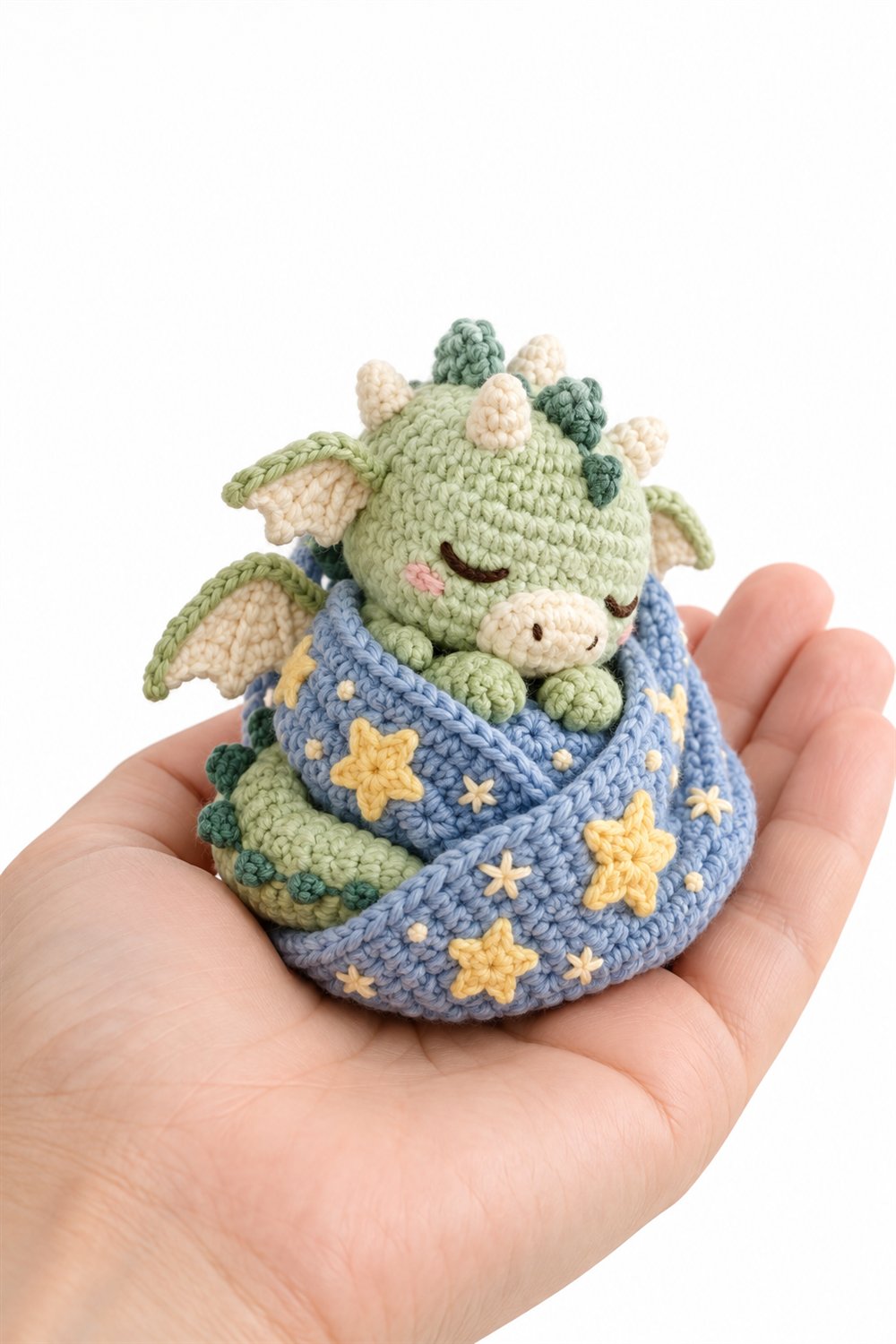 899 Dragaozinho Enrolado Em Manta De Estrelas - Handmade Pattern