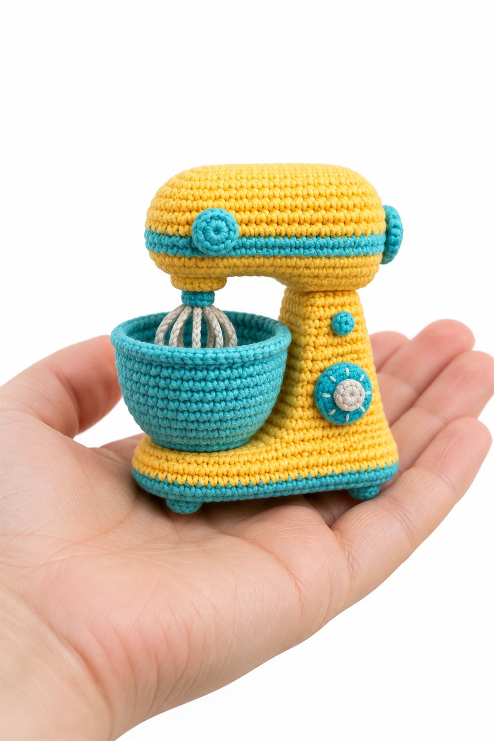 How to Crochet 914 Batedeira Amarelo E Turquesa
