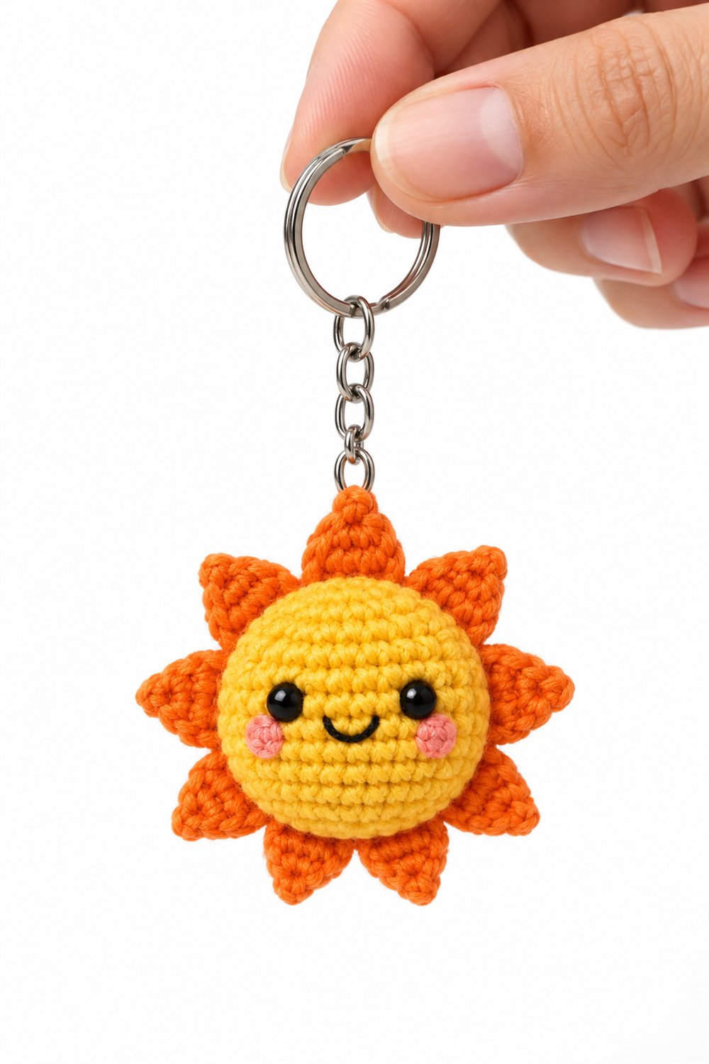 93 Sol Com Raios De Petalas Laranja - Crochet Pattern