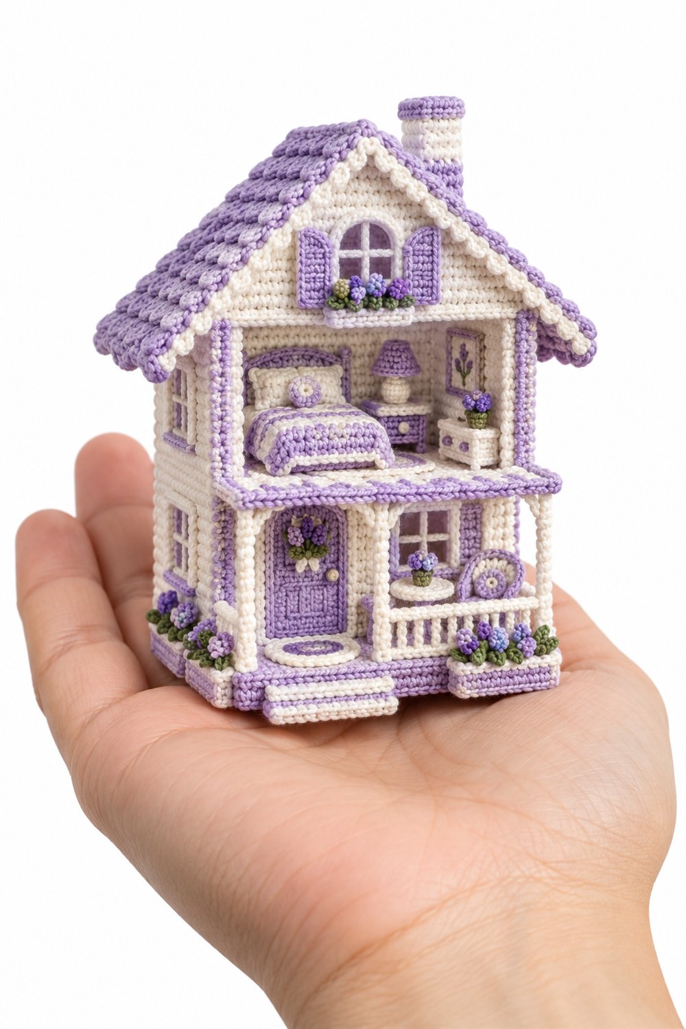 935 Casinha De Bonecas Lavanda E Branco - Handmade Pattern