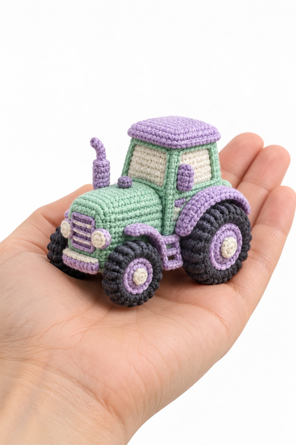 937 Trator De Brinquedo Menta E Lilas - Easy Crochet
