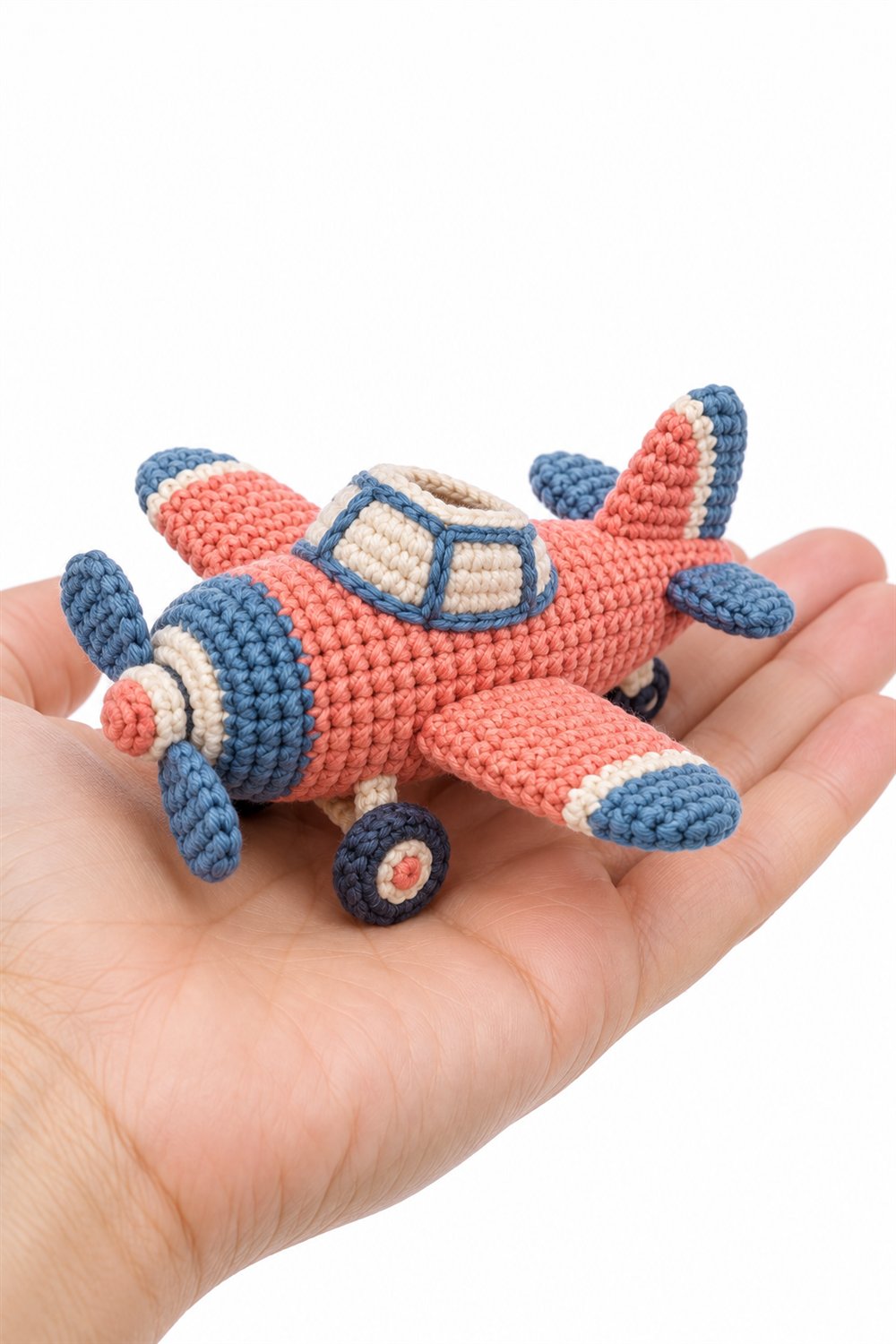 938 Aviaozinho Coral E Azul Crochet Guide