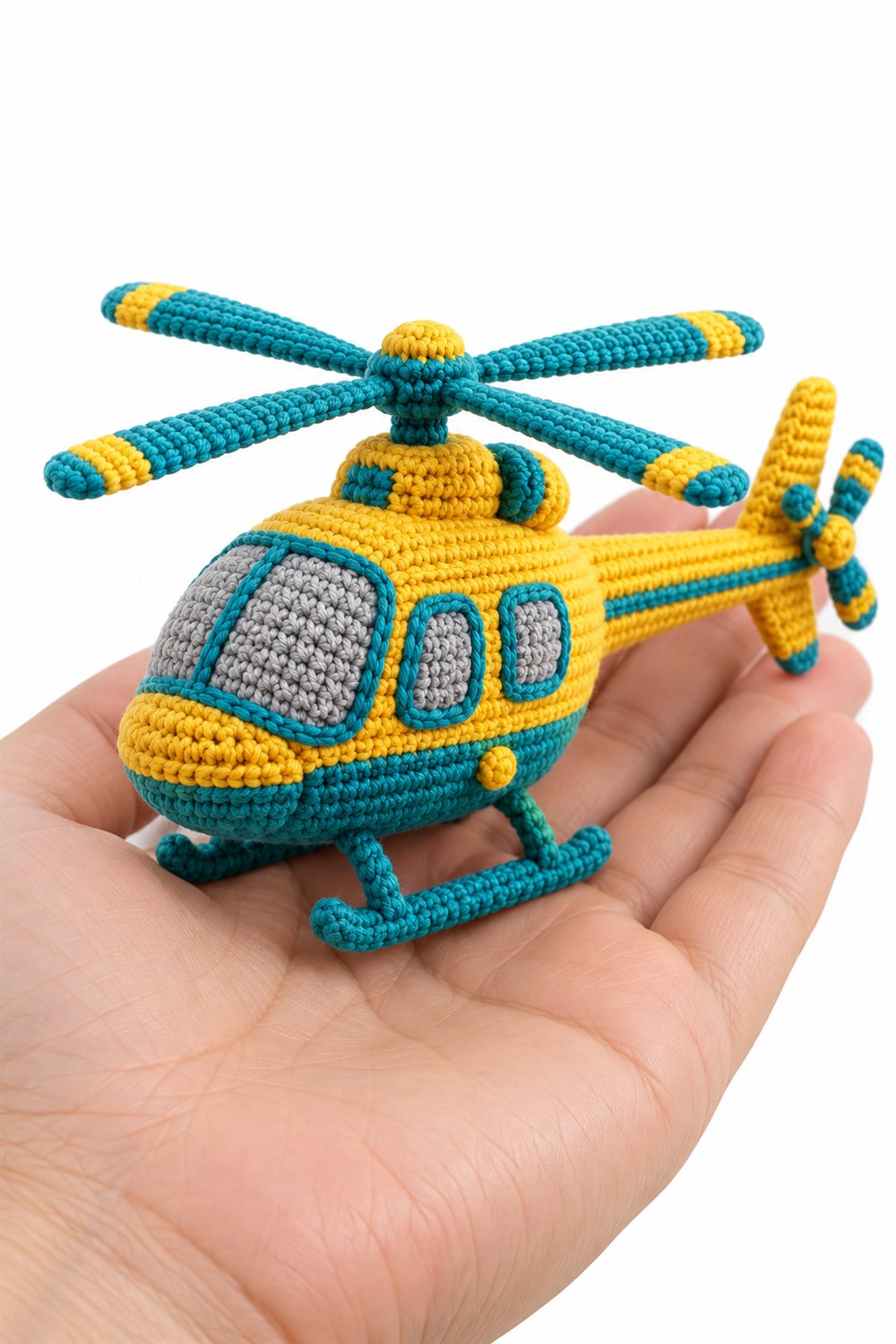 939 Helicoptero Amarelo E Turquesa - PDF Pattern
