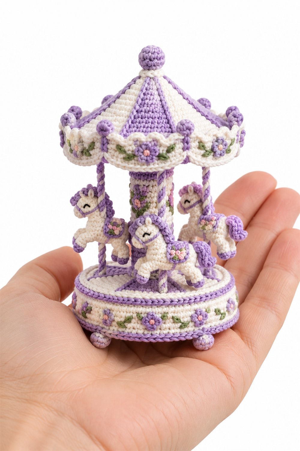 Crochet 945 Carrossel Lavanda E Branco - Pattern
