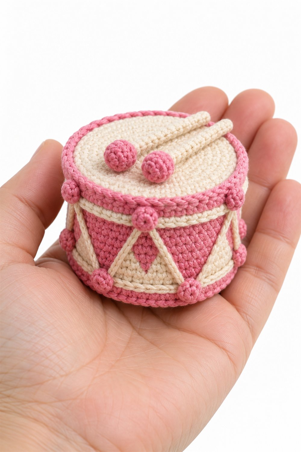 946 Tambor Rosa E Creme - Easy Crochet