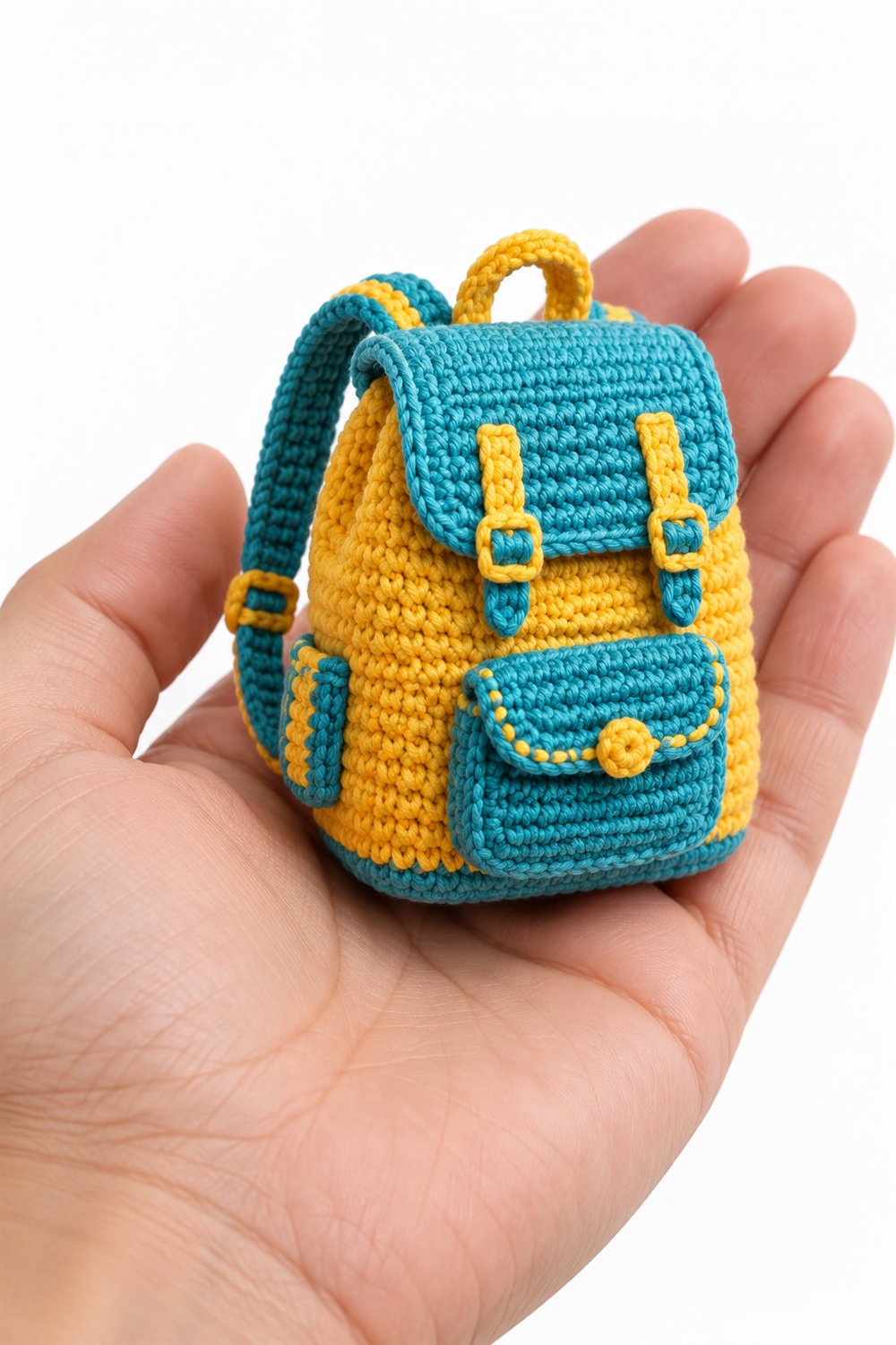 949 Mochila Amarelo E Turquesa - Crochet Pattern