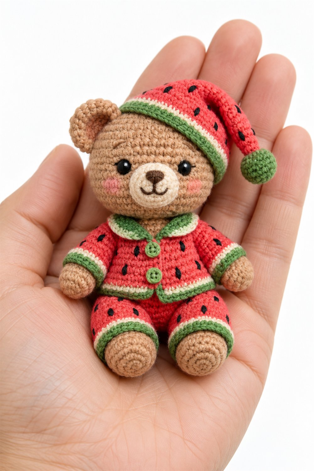 DIY 952 Ursinho De Pijama De Melancia - Crochet Tutorial