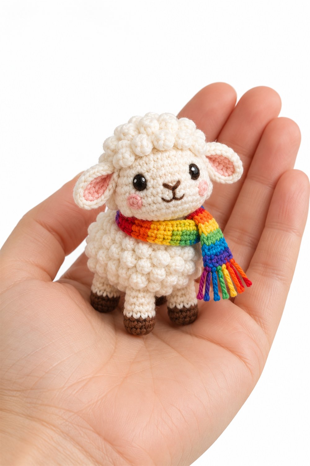 960 Ovelha Com Cachecol Arco Iris - Step by Step