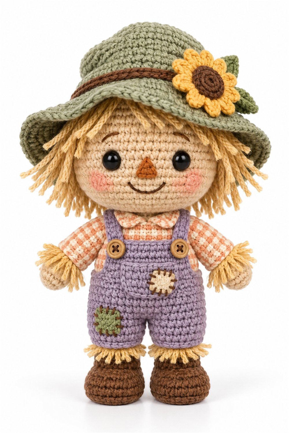 Amigurumi 1008 Aleatorios Fofos Espantalho Feliz - Crochet Pattern