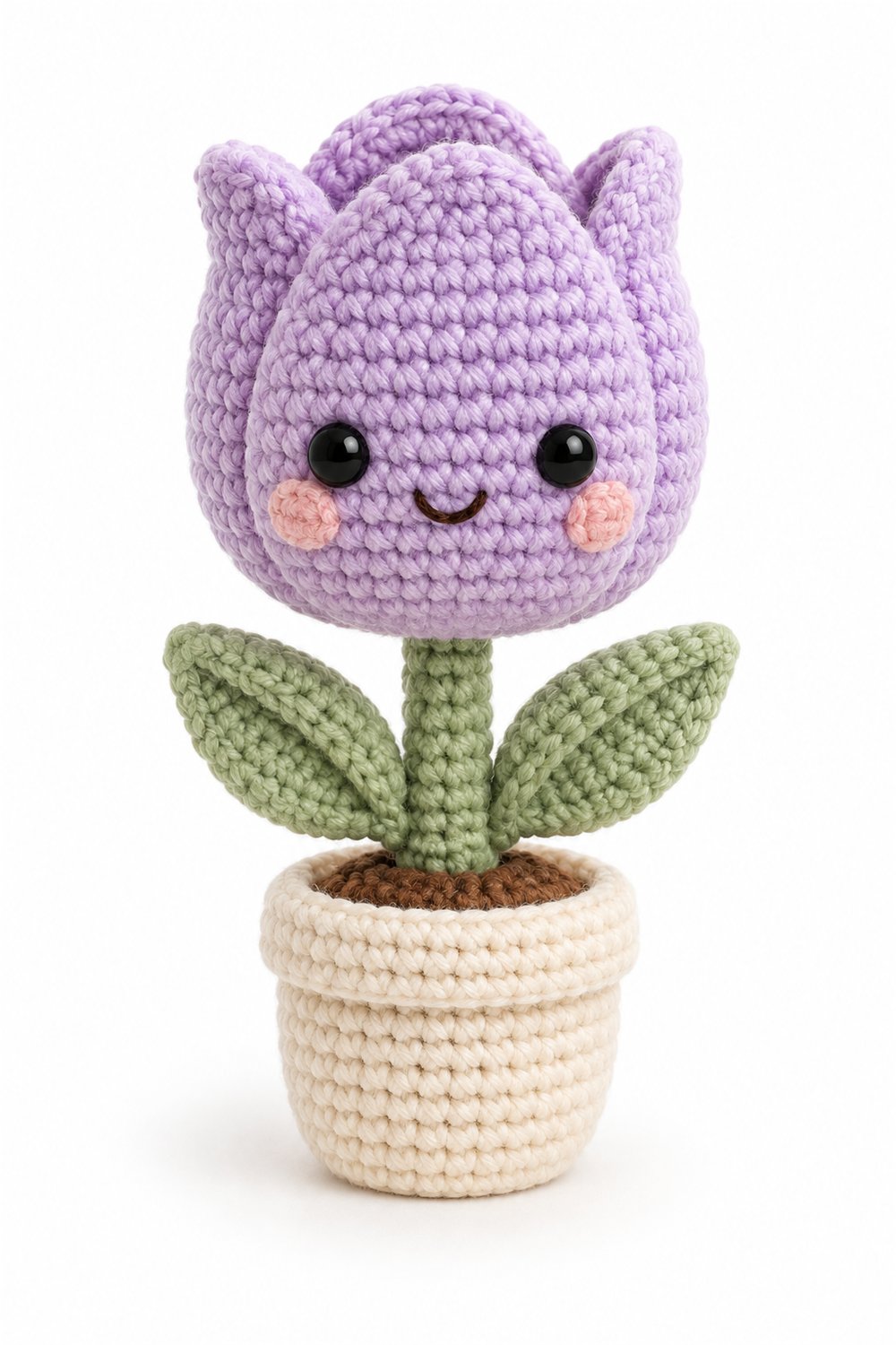 Amigurumi 1041 Aleatorios Fofos Tulipa Lavanda - Easy Crochet