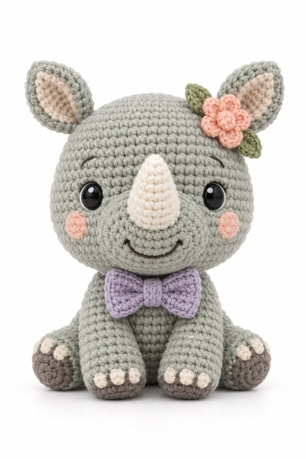 How to Crochet Amigurumi 1055 Aleatorios Fofos Rinoceronte Flor