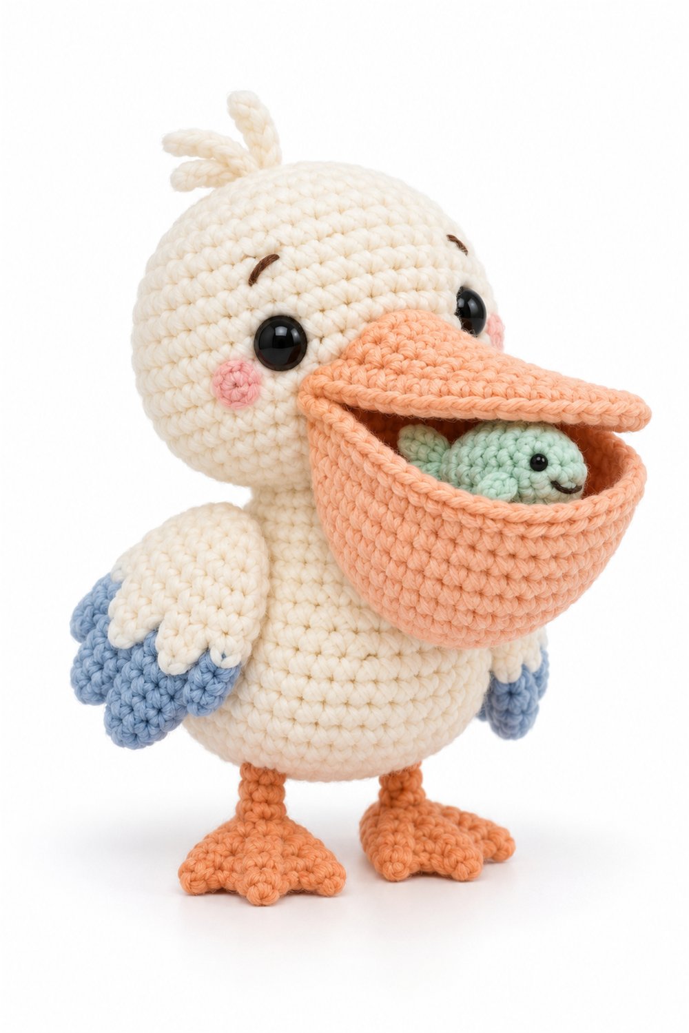 DIY Amigurumi 1066 Aleatorios Fofos Pelicano Peixinho - Crochet Tutorial