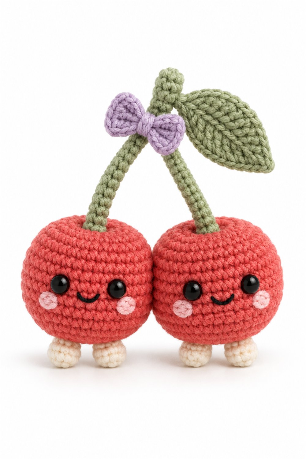 Amigurumi 1071 Aleatorios Fofos Cerejas Gemeas - Crochet Pattern