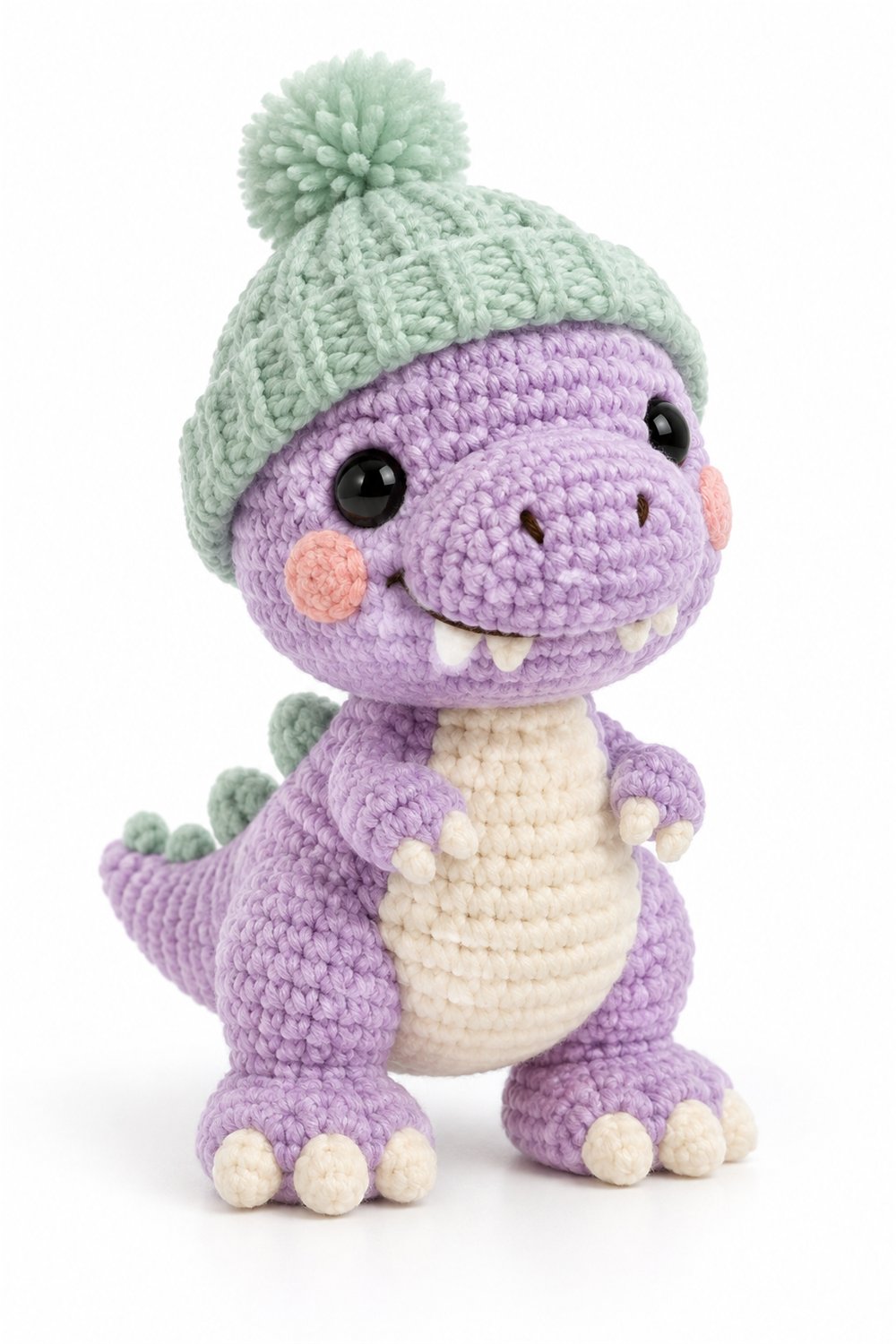 Amigurumi 1107 Aleatorios Fofos Dino Trex Gorro - Crochet Pattern