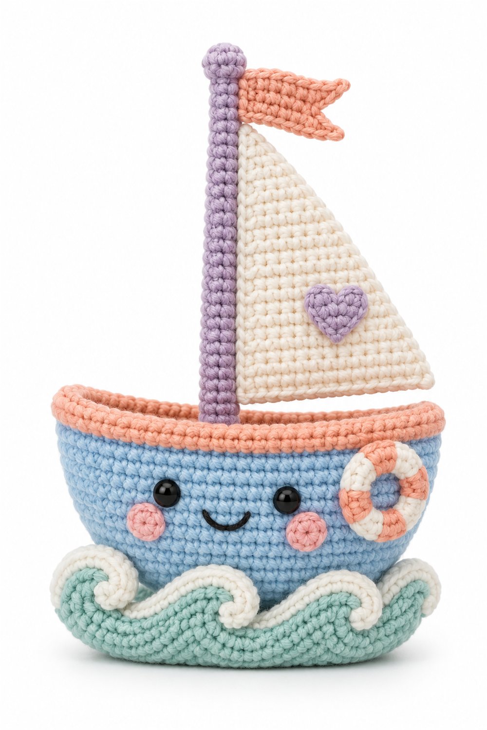 Amigurumi 1128 Aleatorios Fofos Barquinho Mar - Step by Step