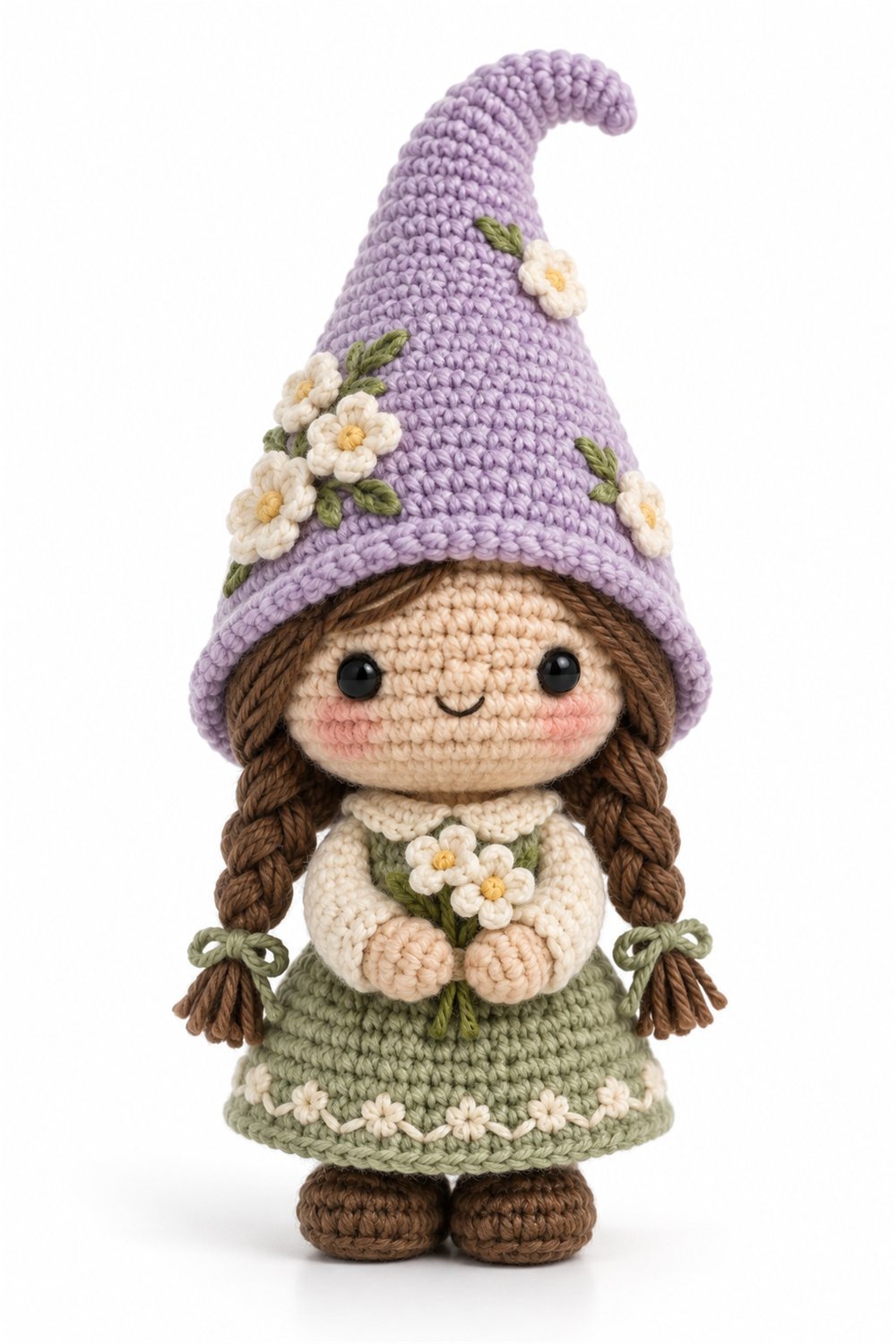 Amigurumi 1140 Aleatorios Fofos Gnoma Lavanda - Easy Crochet