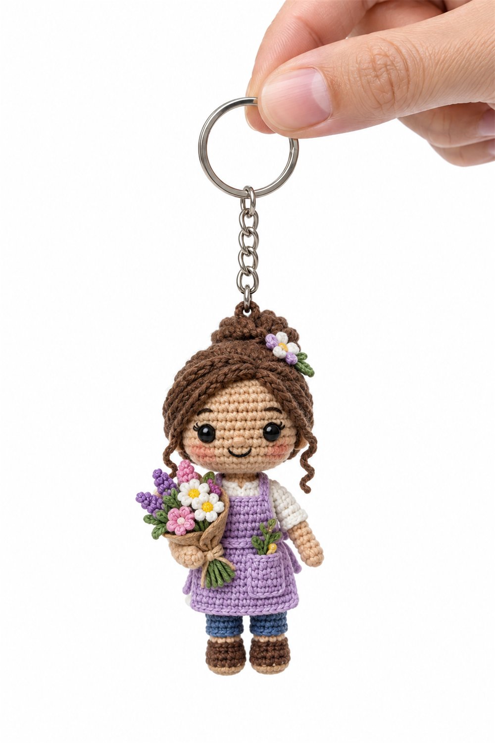 Amigurumi 132 Chaveiro Florista Crochet Guide