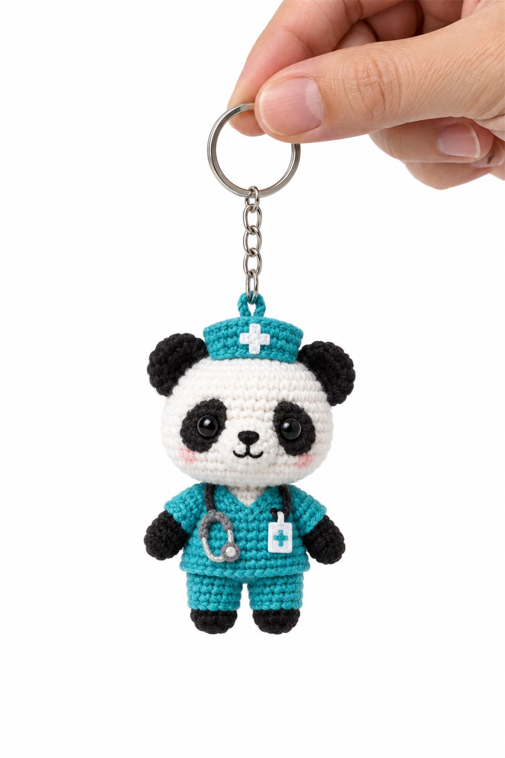 How to Crochet Amigurumi 154 Chaveiro Panda Enfermeiro
