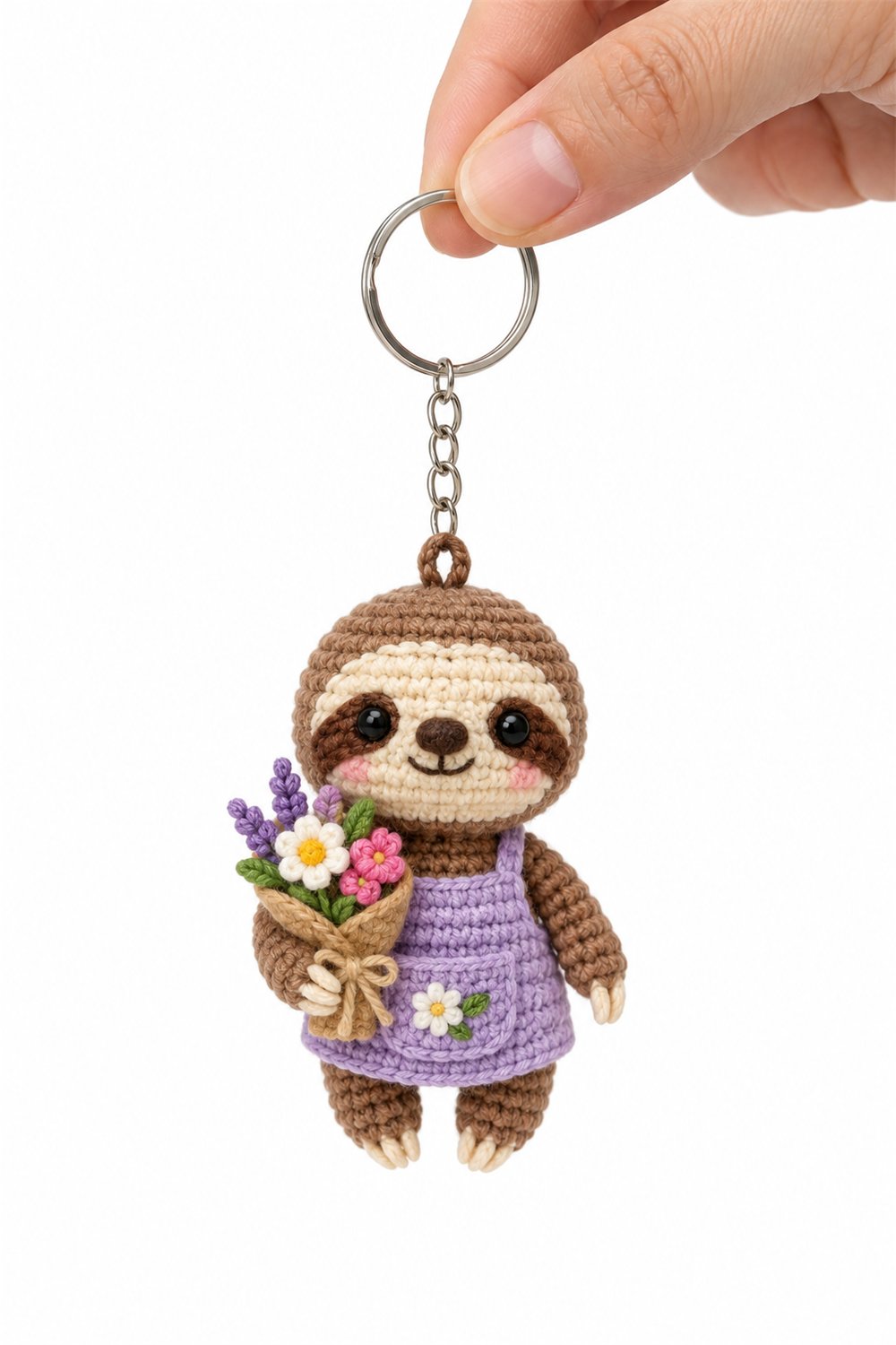 Amigurumi 169 Chaveiro Bicho Preguica Florista Crochet Guide