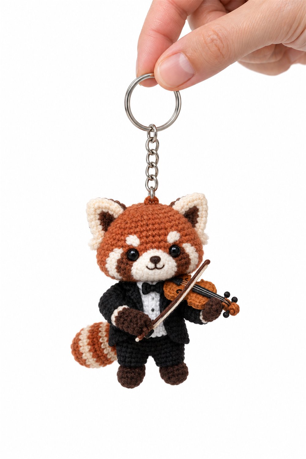 Amigurumi 186 Chaveiro Panda Vermelho Musico - Easy Crochet