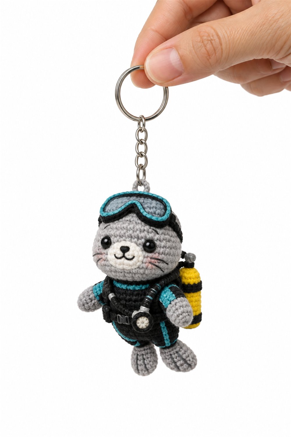Amigurumi 196 Chaveiro Foca Mergulhadora Crochet Guide