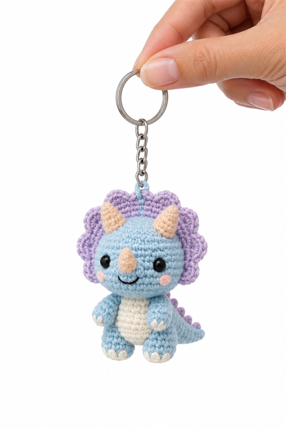 Amigurumi 262 Chaveiro Triceratops Pastel - Amigurumi Pattern